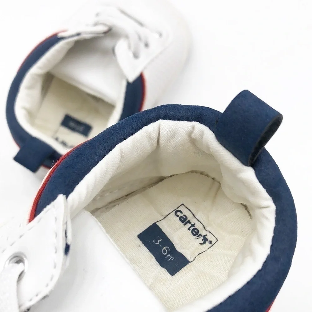 Carter's white baby walker crib tennis shoes